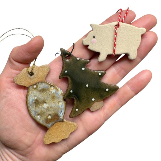 Keramik julepynt s�t (156)