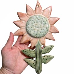 Solsikke - keramik blomst vgkunst - pink