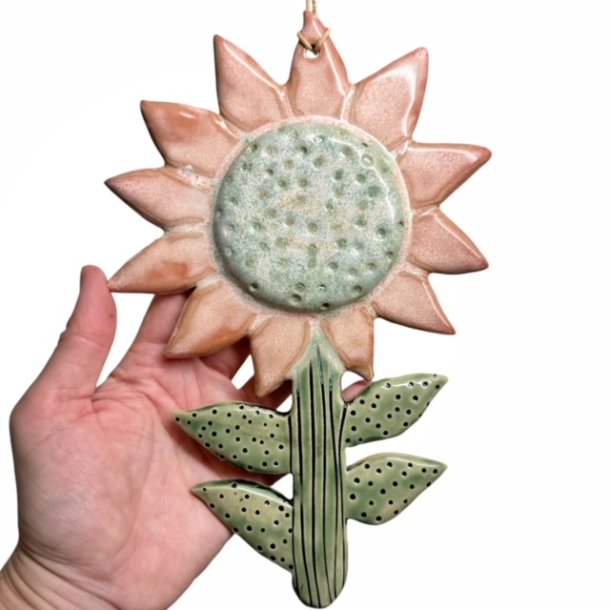 Solsikke - keramik blomst vgkunst - pink