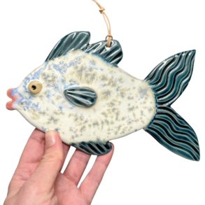 Fantasi fisk - keramik vgophng - spttet 