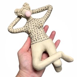 Bubblegum blsende pige - hnge/ ligge keramik figur