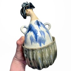 Stolt- keramik krukke med lg