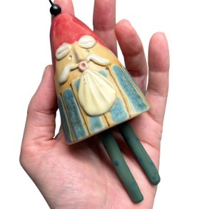 Finurlig klokke - Keramik julemand - 128