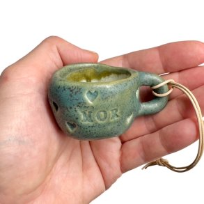 Mini keramikkop - Julepynt - Mor