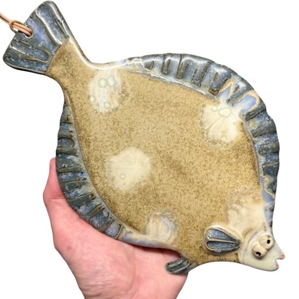 Strandsptte - keramik fladfisk til vggen