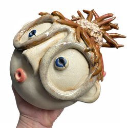 Hottentot brilledame  - keramik v�goph�ng - r�dbrunt h�r