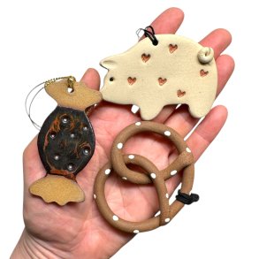 Keramik julepynt s�t (46)