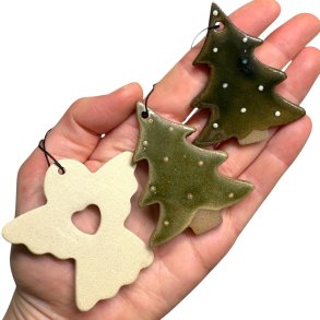 Keramik julepynt s�t (130)