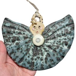 Engel - keramik hnge engel - grn