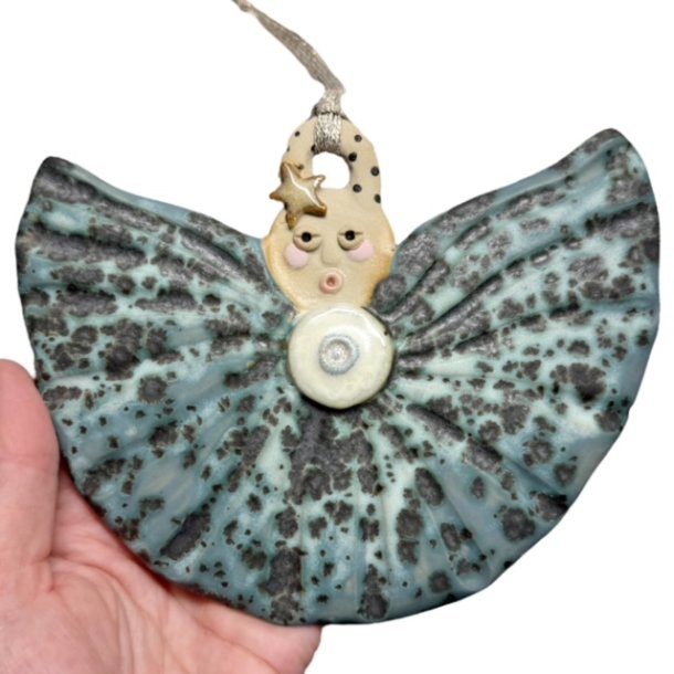 Engel - keramik hnge engel - grn