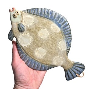 Sand sptte - keramik fladfisk til vggen