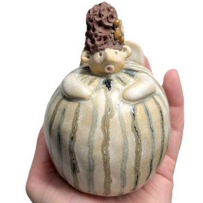 Kugleengel med hjt hr - stor - stribet