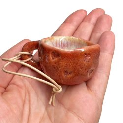 Mini keramikkop - Julepynt - Rosa