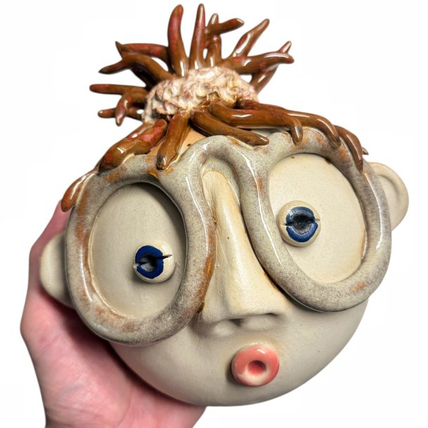 Hottentot brilledame  - keramik v�goph�ng - r�dbrunt h�r