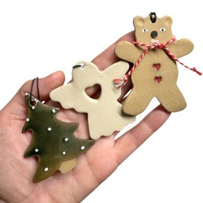 Keramik julepynt s�t (129)