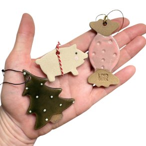 Keramik julepynt s�t (162)