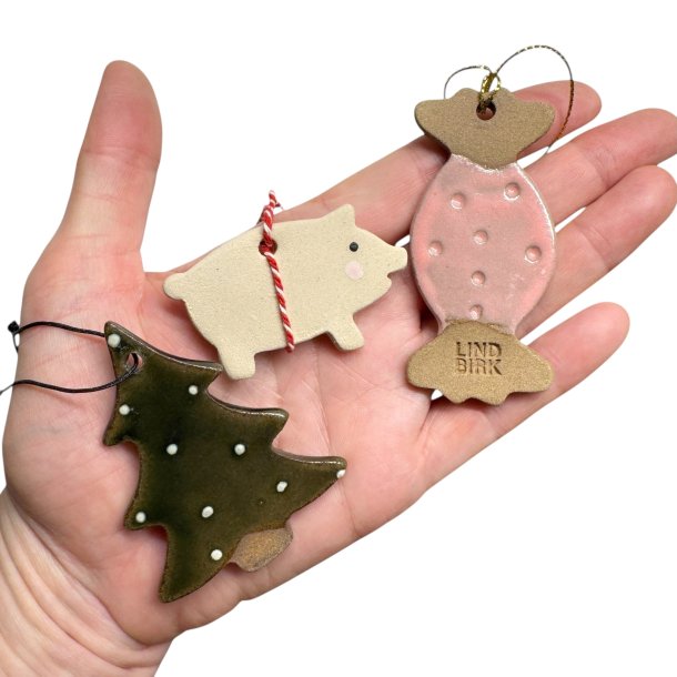 Keramik julepynt s�t (162)