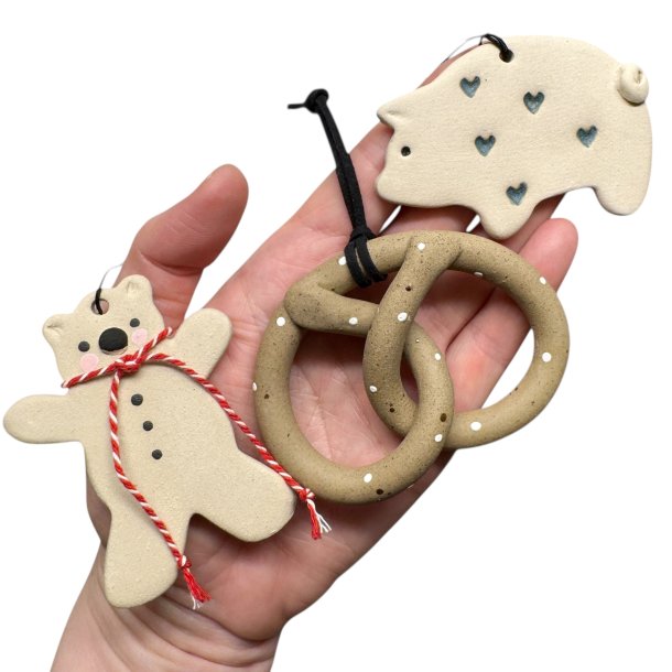 Keramik julepynt s�t (175)