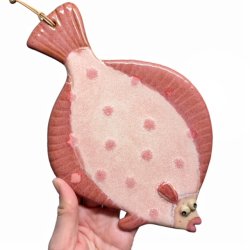 Rdptte - keramik fladfisk til vggen