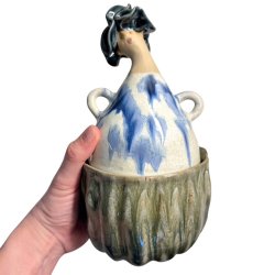 Stolt- keramik krukke med lg