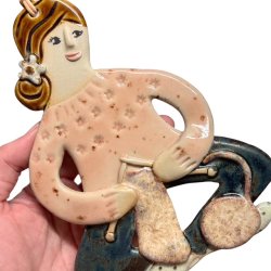 Strikker - keramik dame vgophng - Iben