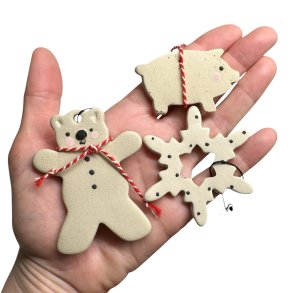 Keramik julepynt s�t (136)