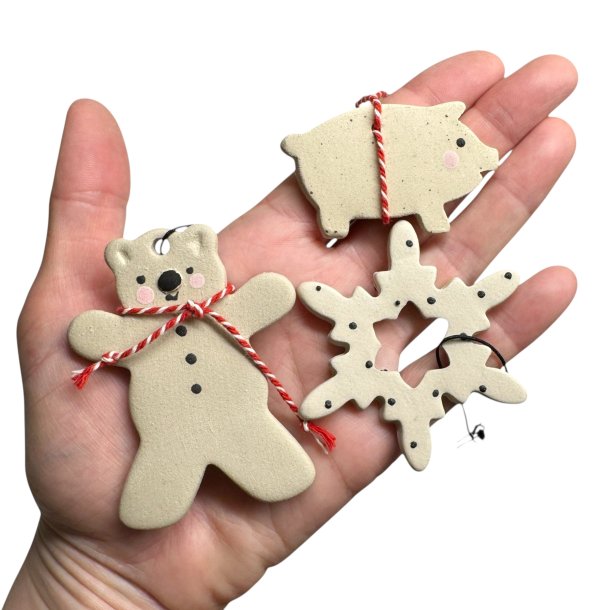 Keramik julepynt s�t (136)