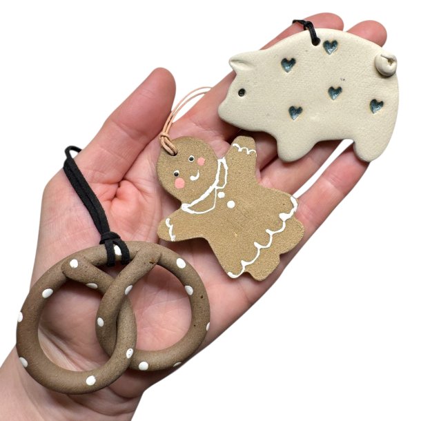 Keramik julepynt s�t (170)