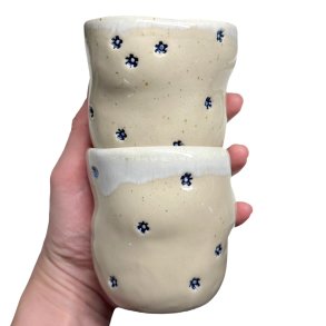 Sansekop - keramik kop - Lille bl blomst