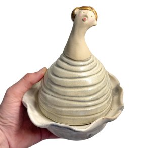 Ballerina dame - keramik krukke med lg