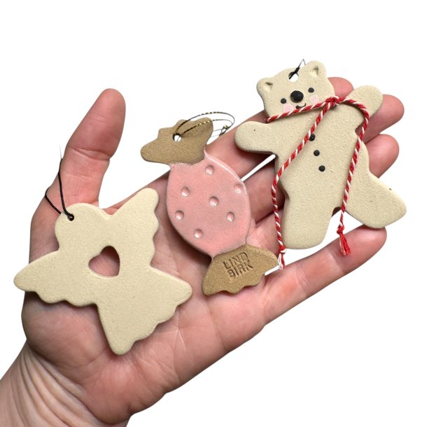 Keramik julepynt s�t (152)