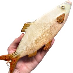 L�kker sild - keramik fisk til v�ggen - R�dbrun