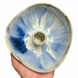 Organisk keramik lysestage - Bl