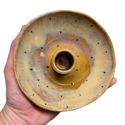 Organisk keramik lysestage - Amber prik