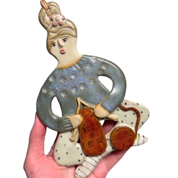 Strikker - keramik dame vgophng - Lene