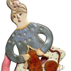 Strikker - keramik dame vgophng - Lene