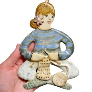 Strikker - keramik dame vgophng - Anne