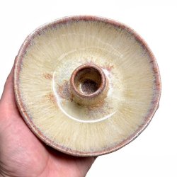 Organisk keramik lysestage - Rosa