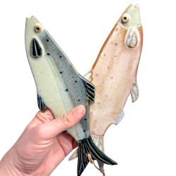 Lkker sild - keramik fisk til vggen - Bl