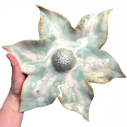 Stor klematis - Keramik blomst vgophng - Mint - 36