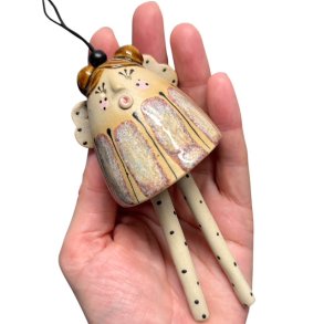 Finurlig klokke - keramik engel - 118