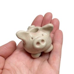 Glad julegris - keramik lysestage