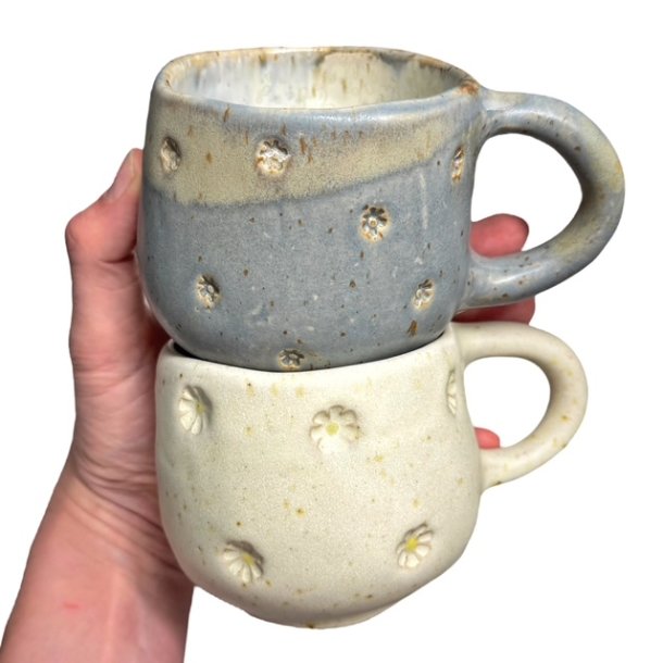 Hyggekop - keramik kop - Grbl lille blomst