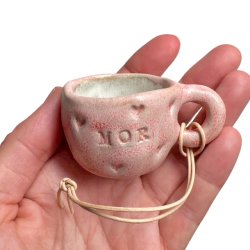 Mini keramikkop - Julepynt - Mor