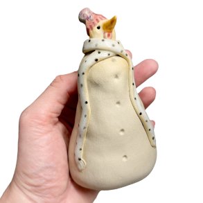 Snemand - keramik figur -Rosa