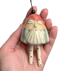 Finurlig klokke - keramik julemand - 119