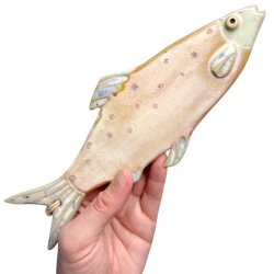 Lkker sild - keramik fisk til vggen - Rosa