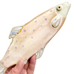 Lkker sild - keramik fisk til vggen - Rosa