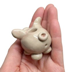 Glad julegris - keramik lysestage