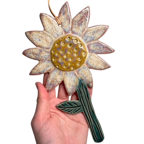 Solsikke - keramik blomst vgkunst - rosa